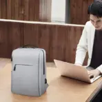 Business Slim Formal Laptop Backpack for up to 15.6 Inch - Durable Oxford Textile - USB Charging Port - Organized Compartments - Waterproof - Heavily Padded for Sensitive Electronics Impact Protection - GREY - Image 3