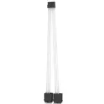 ASIAHORSE 18AWG 12 to (8+8) Pin GPU Extension Cable – 30cm White, Premium Sleeved, High-Durability Phosphor Bronze Terminals, PCIe Power for High-End GPUs