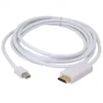 Mini DisplayPort Male to HDMI Male Cable 1080p 1.5 METERS - WHITE - Image 2