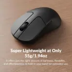Keychron M3 Mini Wireless Mouse With 1K Polling Rate | PixArt 3395 Sensor | 26,000 DPI | Bluetooth 5.1 / 2.4GHz / Wired | Lightweight 55g | RGB | Huano Switches | Windows & macOS | BLACK  M3M-A1 - Image 6