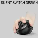 Genius Ergo 8300S Wireless Vertical Ergonomic Silent Mouse, 2.4GHz Connection, 7 Buttons, Adjustable DPI (1000/1200/1600), Up to 10m Range, Silent Click, Includes Batteries | BLACK - Image 3