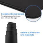 Gaming Mouse Pad, Extended Mouse Pad Size 100x50cm Thickness 3mm Premium-Textured Non-Slip & Waterproof Computer Mousepad with Stitched Edges for Gaming, Office & Home | Black - Image 4