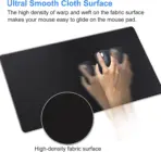 Gaming Mouse Pad, Extended Mouse Pad Size 100x50cm Thickness 3mm Premium-Textured Non-Slip & Waterproof Computer Mousepad with Stitched Edges for Gaming, Office & Home | Black - Image 2