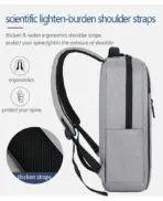 Business Slim Formal Laptop Backpack for up to 15.6 Inch - Durable Oxford Textile - USB Charging Port - Organized Compartments - Waterproof - Heavily Padded for Sensitive Electronics Impact Protection - GREY - Image 23