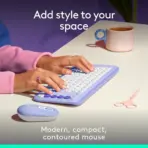 Logitech POP Bluetooth Wireless Mouse with Emoji Customizable Button - SilentTouch Clicks- Connect up to 3 devices - 10 meters Wireless Range -  SmartWheel Scrolling -  Compatible with Windows®, macOS, ChromeOS™,  iPadOS, Microsoft Surface | LILAC - Image 2