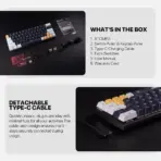 FANTECH ATOM63 MK874V2 MECHANICAL GAMING KEYBOARD - 60% , 63 Total keys – Double Injection Keycaps – 3 Pin Hot Swappable – Blue Switch – 17 RGB Modes – 26 Keys Rollover AntiGhosting | MIZU SERIES NAVY BLUE - Image 8