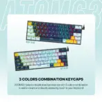 FANTECH ATOM63 MK874V2 MECHANICAL GAMING KEYBOARD - 60% , 63 Total keys – Double Injection Keycaps – 3 Pin Hot Swappable – Blue Switch – 17 RGB Modes – 26 Keys Rollover AntiGhosting | MIZU SERIES NAVY BLUE - Image 2