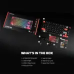 Fantech MK917 ATOM PRO79 Tri-Mode Wireless Mechanical Gaming Keyboard – Wireless & Wired, 79 Keys, Hot-Swappable, RGB, Smart Display, Rotary Knob , Built-in Battery, RED SWITCH | BLACK  - Image 13