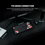 Fantech MK917 ATOM PRO79 Tri-Mode Wireless Mechanical Gaming Keyboard – Wireless & Wired, 79 Keys, Hot-Swappable, RGB, Smart Display, Rotary Knob , Built-in Battery, RED SWITCH | BLACK  - Image 5
