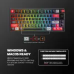 Fantech MK917 ATOM PRO79 Tri-Mode Wireless Mechanical Gaming Keyboard – Wireless & Wired, 79 Keys, Hot-Swappable, RGB, Smart Display, Rotary Knob , Built-in Battery, RED SWITCH | BLACK  - Image 3
