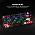 Fantech MK917 ATOM PRO79 Tri-Mode Wireless Mechanical Gaming Keyboard – Wireless & Wired, 79 Keys, Hot-Swappable, RGB, Smart Display, Rotary Knob , Built-in Battery, RED SWITCH | BLACK  - Image 6