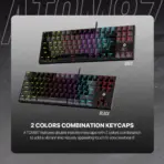 FANTECH MK876V2 ATOM87 RGB Mechanical Keyboard SUMI Edition Black With 13 Mode Spectrum RGB, 87 TKL Keys, 25 Key Anti-Ghosting, 3 Pin Hot Swappable Red Or Blue Switches - Image 7