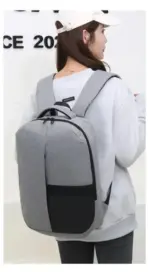 Laptop Backpack - Holds up to 15.6" Laptops & Tablets - Waterproof - Ergonomic Softback - Electronics Impact Protection - Oxford Material - Suitable for University , Collage , School - GREY - Image 3