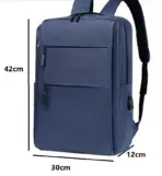 Laptop Backpack - for Tablets & Laptops up to 15.6" - Waterproof - Electronics Protection  - Scratchproof - Travel Friendly - Organized Compartments - USB Charge Port - Slim Casual Business Design - Heavy Duty - 42 x 12 x 30 cm - DENIM BLUE - Image 3