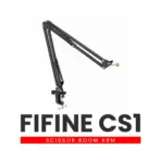FIFINE CS1 Scissor Boom Arm Mic Stand – Black, Metal Suspension Arm with Heavy-Duty Clamp, 3/8"-5/8" Adapter, Foldable, Adjustable for Gaming, Studio & Streaming