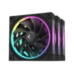 DeepCool FL12-3 IN 1 ARGB PWM Fan Kit, 120mm x3, 500–2150 RPM, 55 CFM, ≤32 dB, Fluid Dynamic Bearing, 36 Gen2 LEDs, PBT Frame, 8-Pin Daisy Chain, Anti-Vibration Pads | BLACK - Image 8