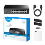 CUDY FS1016 16-Port 10/100 Mbps Ethernet Switch | VLAN & Extend Mode up to 250m | Metal Casing | 3.2Gbps Capacity | Rackmount | Power Saving | Plug & Play - Image 5