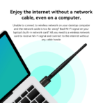 LB-LINK WN155A 150Mbps High-Gain Wireless USB Adapter | Realtek 8188 Chipset | 5dBi Antenna | Wi-Fi 4 802.11n | Secure WPA2 | Plug & Play for Desktop & Laptop - Image 3