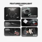 FANTECH HQ56 Tone II Wired Gaming Headset – 40mm Drivers, Foldable Mic, 1.5m Cable, Lightweight 175g, On-Ear Comfort, 3.5mm TRRS Plug – PC, Console & Mobile Compatible - Image 3