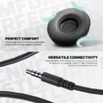 FANTECH HQ56 Tone II Wired Gaming Headset – 40mm Drivers, Foldable Mic, 1.5m Cable, Lightweight 175g, On-Ear Comfort, 3.5mm TRRS Plug – PC, Console & Mobile Compatible - Image 5