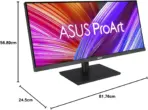 ASUS ProArt Display PA348CGV – 34-Inch Ultra-Wide QHD 3440x1440 IPS Monitor, 120Hz FreeSync Premium Pro, 98% DCI-P3, ΔE < 2, HDR400, USB-C 90W PD, Ergonomic Stand | BLACK  ~ 6 MONTHS WARRANTY - Image 9