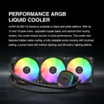 GAMDIAS AURA GL360 V2 360mm CPU Liquid Cooler with 120 mm PWM Fans x3  , ARGB AIO Liquid Cooling System, Hidden Cable & Rotatable Mirror Style Pump, Intel LGA 1700/1200 & AMD AM5/AM4 | BLACK AURA-GL360-V2-B - Image 2