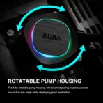 GAMDIAS AURA GL360 V2 360mm CPU Liquid Cooler with 120 mm PWM Fans x3  , ARGB AIO Liquid Cooling System, Hidden Cable & Rotatable Mirror Style Pump, Intel LGA 1700/1200 & AMD AM5/AM4 | BLACK AURA-GL360-V2-B - Image 7