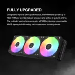GAMDIAS AURA GL360 V2 360mm CPU Liquid Cooler with 120 mm PWM Fans x3  , ARGB AIO Liquid Cooling System, Hidden Cable & Rotatable Mirror Style Pump, Intel LGA 1700/1200 & AMD AM5/AM4 | BLACK AURA-GL360-V2-B - Image 5