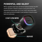 GAMDIAS AURA GL360 V2 360mm CPU Liquid Cooler with 120 mm PWM Fans x3  , ARGB AIO Liquid Cooling System, Hidden Cable & Rotatable Mirror Style Pump, Intel LGA 1700/1200 & AMD AM5/AM4 | BLACK AURA-GL360-V2-B - Image 6