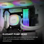 GAMDIAS AURA GL360 V2 Liquid CPU Cooler, 120mm, Triple Fan, White ARGB AIO, Mirror Style  Rotatable Pump, LGA 1700/AM5 Ready, Built-in Lighting Effects, Hidden Cable Management | WHITE  AURA-GL360-V2-W - Image 5