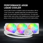 GAMDIAS AURA GL360 V2 Liquid CPU Cooler, 120mm, Triple Fan, White ARGB AIO, Mirror Style  Rotatable Pump, LGA 1700/AM5 Ready, Built-in Lighting Effects, Hidden Cable Management | WHITE  AURA-GL360-V2-W - Image 2