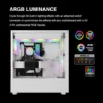 GAMDIAS AURA GL360 V2 Liquid CPU Cooler, 120mm, Triple Fan, White ARGB AIO, Mirror Style  Rotatable Pump, LGA 1700/AM5 Ready, Built-in Lighting Effects, Hidden Cable Management | WHITE  AURA-GL360-V2-W - Image 6