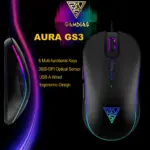 GAMDIAS AURA GS3 RGB Wired Gaming Mouse ; 7-color Breathing RGB ; 6 Programmable Keys ; 3600 DPI Optical Sensor ; Ergonomic Design ; USB-A Wired | BLACK 