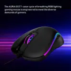 GAMDIAS AURA GS3 RGB Wired Gaming Mouse ; 7-color Breathing RGB ; 6 Programmable Keys ; 3600 DPI Optical Sensor ; Ergonomic Design ; USB-A Wired | BLACK  - Image 5