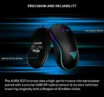 GAMDIAS AURA GS3 RGB Wired Gaming Mouse ; 7-color Breathing RGB ; 6 Programmable Keys ; 3600 DPI Optical Sensor ; Ergonomic Design ; USB-A Wired | BLACK  - Image 4