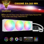 GAMDIAS CHIONE E4 360mm AIO ARGB WHITE CPU Liquid Cooler, Real-time Digital Display PWM Pump, Hidden Cable Design, 3X 120MM ARGB PWM Fan w/MB Sync, Intel LGA 1700/1200, AMD AM5/AM4 | White CHIONE-E4-360-W