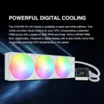 GAMDIAS CHIONE E4 360mm AIO ARGB WHITE CPU Liquid Cooler, Real-time Digital Display PWM Pump, Hidden Cable Design, 3X 120MM ARGB PWM Fan w/MB Sync, Intel LGA 1700/1200, AMD AM5/AM4 | White CHIONE-E4-360-W - Image 2