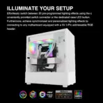 GAMDIAS CHIONE E4 240mm AIO ARGB CPU Liquid Cooler, Real-time Digital Display PWM Pump, Hidden Cable Design, 2X 120MM ARGB PWM Fan w/MB Sync, Intel LGA 1700/1200, AMD AM5/AM4 | White CHIONE-E4-240-W - Image 6