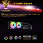 GAMDIAS CHIONE E4 240mm AIO ARGB CPU Liquid Cooler , Real-time Digital Display PWM Pump, Hidden Cable Design, 2X 120MM ARGB PWM Fan w/MB Sync, Intel LGA 1700/1200, AMD AM5/AM4 | BLACK CHIONE-E4-240-B