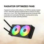 GAMDIAS CHIONE E4 240mm AIO ARGB CPU Liquid Cooler , Real-time Digital Display PWM Pump, Hidden Cable Design, 2X 120MM ARGB PWM Fan w/MB Sync, Intel LGA 1700/1200, AMD AM5/AM4 | BLACK CHIONE-E4-240-B - Image 4