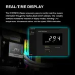 GAMDIAS CHIONE E4 240mm AIO ARGB CPU Liquid Cooler , Real-time Digital Display PWM Pump, Hidden Cable Design, 2X 120MM ARGB PWM Fan w/MB Sync, Intel LGA 1700/1200, AMD AM5/AM4 | BLACK CHIONE-E4-240-B - Image 8