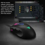 GAMDIAS ZEUS M5 RGB Wired Gaming Mouse ; Adjustable up to 12800 DPI Advanced Gaming Optical Sensor ; Lightweight 99 gram ; 7 Smart Keys ; 10 million Clicks ; Software Support | BLACK  - Image 3