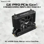 Team Group T-FORCE COMBO DARK SSD Kit : GE PRO M.2 2280 4TB PCIe Gen 5.0x4 with DRAM CACHE 14,000MB/s , NVMe 2.0 (SSD) Included with "AirFlow I" Heatsink , For Windows, macOS, and Linux  | BLACK ~ TM8FG3004T0C133