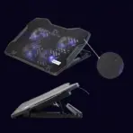 K4 Laptop Cooler – 4 Adjustable Fans, RGB, 9"-17" Support, 5-Level Height, 4 USB Ports, 700–1400 RPM, Metal Mesh, 370×265×33–58mm, Foldable Clamp Design - Image 3