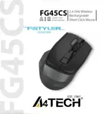 FG45CS Air2 2.4G Wireless Mouse - [ Desk + Air ] Dual Functions - 2000 DPI 4-Level Adjustable - Silent Clicks - 2 Thumb Side Buttons -  On/Off Power Switch - Stone Grey 