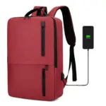 Laptop Backpack  Business / Travel  | USB Charging Port | Holds Up to 15.6" Laptops & Tablets | Waterproof | Anti-theft Pockets | Lightweight | Organized Compartments Slim Formal Design - RED