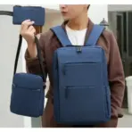 Laptop Backpack - for Tablets & Laptops up to 15.6" - Waterproof - Electronics Protection  - Scratchproof - Travel Friendly - Organized Compartments - USB Charge Port - Slim Casual Business Design - Heavy Duty - 42 x 12 x 30 cm - DENIM BLUE - Image 5