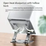 Metal Portable Laptop Stand | Adjustable Hight | Angle Tilt | Notebook & Tablet Stand Up to 16 Inch | Flat Foldable | Anti-slip | Silver  - Image 3