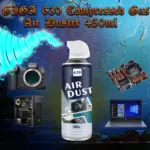 GIGA 630 AIR DUSTER Disposable Compressed Air Can - 450ml Cleaner for Sensitive Electronics - Secure Formulation - Delicate Cleansing via High-Pressure Air Blasting 