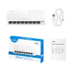 GS108U 2.0 8-Port Gigabit Ethernet Switch with USB-C Power | 170m Extended Gigabit Range | 16Gbps Switching Capacity | Jumbo Frame Support | Low-Power Desktop & Wall-Mount Network Switch